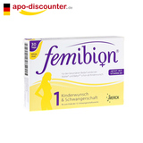 德国Femibion孕妇叶酸无碘1阶段维生素D3+800(my)g叶酸 30粒/盒