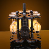 D创意欧式家居装饰品摆件客厅红酒架实木酒瓶架酒柜架子展示架