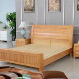 全实木床 1.8米双人储物高箱床简约现代实木床 橡木床1.5米单人床