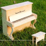 成人益智3D立体拼图木制仿真模型 儿童益智玩具迷你乐器 欧式钢琴