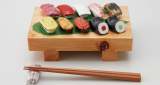 日本进口可爱逼真寿司陶瓷筷架