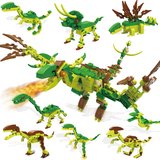 BEC25合1侏罗纪恐龙积木儿童玩具塑料拼装积木益智拼插小颗粒积木
