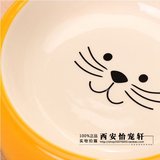 宠物用品猫碗猫盆蓝猫折耳猫加菲猫碗健康陶瓷猫食盆 包邮 猫头碗