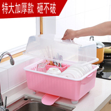 希维思碗柜厨房沥水架塑料碗筷餐具收纳盒放碗碟篮碗架带盖置物架