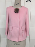 贝芙妮2015冬短款毛呢外套女长袖圆领羊绒大衣女气质外套B55S157