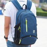 2016棉麻质感双肩包男学生书包青年高中大学生户外背包日韩旅行包