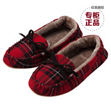 无印良品家居鞋男女冬季 MUJI保暖鞋棉拖鞋 混羊毛平底厚底 日本
