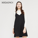 曼娅奴专柜正品2016秋新款甜美气质针织衫显瘦吊带裙MG3MC602-598