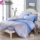 床上用品纯棉四件套全棉斜纹被套床单床笠简约4件套1.8m床罩1.5m