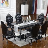 欧式餐桌实木餐桌 新古典餐桌椅组合布艺餐椅酒店别墅长方桌定制