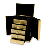 欧式新古典金黄色玻璃首饰盒饰品收纳盒梳妆台装饰摆件生日礼品