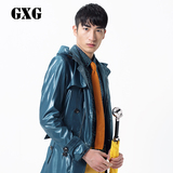 GXG[特惠]男装热卖 男士潮流双排扣时尚墨绿色长款风衣#41208128
