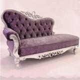 枫阁 欧式贵妃椅新古典布艺贵妃沙发美式实木简约后现代贵妃躺椅