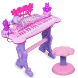 电子琴带麦风女孩钢琴玩具婴儿早教宝宝音乐小孩男孩架子鼓