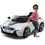 贝瑞佳儿童电动车双驱遥控可坐电动汽车宝马I8四轮电动童车玩具车