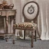 外贸出口欧式实木仿古家具 亚麻布艺餐椅贝壳椅办公椅书桌椅 特价