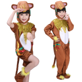儿童金丝猴演出服小猴子动物服装幼儿猴子小荷风采猴子捞月表演服