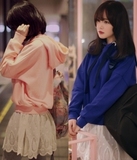 韩国正品代购2015秋冬新款女装订珠亮片宽松卫衣套头长袖上衣外套