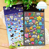 韩国进口Funny卡通云朵星星贴画 日记相册手机礼品装饰泡泡贴纸