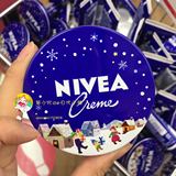 现货日本代购nivea妮维雅经典蓝罐铁盒2016年限定圣诞版面霜/手霜