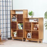 日式实木书架橡木书房家具书柜橱组合环保展示架简约置物架
