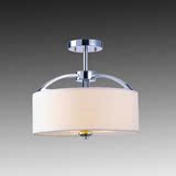 简单美式小户型走道餐厅卧室LED布罩铁艺现代意大利创意半吸顶灯