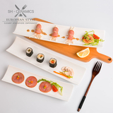 陶瓷长方盘寿司盘子鸡翅甜品碟子小龙虾盘创意纯白色日式餐具摆盘