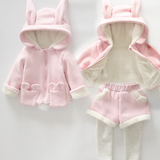 女宝宝全棉套装0-1周岁外出服春装婴幼儿秋冬装2-3儿童装卫衣外套