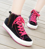 2015夏季新款高帮帆布鞋女韩版潮流学生板鞋球鞋透气休闲女鞋