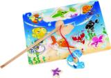 宏基玩具儿童木质磁性钓鱼海洋动物拼图幼儿早教木制益智力玩具
