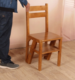 家用折叠楼梯椅实木梯子椅子两用梯凳梯子凳子木梯多功能椅包邮