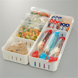 日本进口冰箱冷冻室收纳盒冷藏抽屉盒塑料无盖抽屉分隔白色整理盒