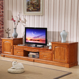 实木电视柜 组合地柜音响背景柜客厅可伸缩简易电视机墙柜视听柜