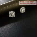 原石出品 18k白金高品质钻石豪镶耳钉F VS1女耳环 一克拉 GIA双证