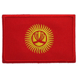 各国国旗臂章定做/吉尔吉斯斯坦国旗/布贴/衣贴/魔术贴章绣标标贴