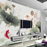 中式大型壁画3D电视背景墙壁纸现代简约客厅影视墙纸丝绸无妨无缝