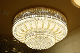 1米圆形led吸顶灯 欧式奢华酒店灯客厅灯 传统黄色水晶灯 80cm