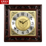 中国风实木中式大挂钟客厅正方形挂表欧式音乐报时钟豪华艺术钟表