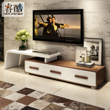 睿酷三抽电视柜简约现代地柜组合烤漆电视柜可伸缩储物XD060-2