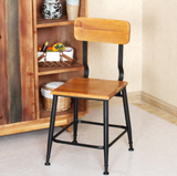 欧式复古实木铁艺餐椅凳子坐椅客厅餐椅创意酒吧椅咖啡休闲椅