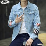GNN2016春秋季新品牛仔上衣青年男浅色外套夹克衫韩版修身大码潮