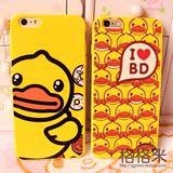 热卖日本卡通小黄鸭苹果iPhone6S Plus手机壳挂饰支架大黄鸭软壳