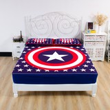全棉动漫美国队长床笠单件1.5米双人卡通磨毛床罩1.8m创意床垫套