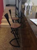 创意实木做旧铁艺吧台椅酒吧椅复古高脚凳子奶茶椅子咖啡休闲椅