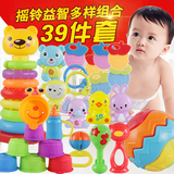 婴儿玩具0-1岁宝宝牙胶手摇铃玩具套装3-6-12个月婴幼儿手抓摇铃