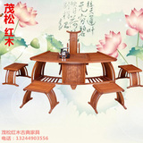 明清古典扇形茶台中式花梨木茶艺桌茶台功夫茶桌椅仿古家具