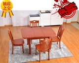 橡木餐桌椅正方形组合可伸缩实木折叠桌长方形4人6人小户型拉伸