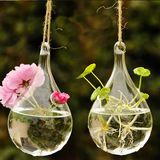 mxmade透明玻璃花瓶悬挂式创意水滴型吊球花瓶插花工艺品