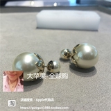 香港专柜代购直播 Dior珍珠耳钉 迪奥耳环珍珠白色大小经典圆珠款