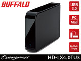Buffalo/巴法络 全新3.5寸移動硬盤4T LX4.0TU3L 5400(轉)